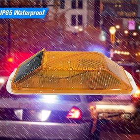 img 3 attached to Aolyty Solar Strobe Warning Light Sensitive LED Warning Lamp Super Bright IP54 Waterproof Wireless Light Control Flashing Beacon Barricade Construction Safety Road Signs Flash Traffic Lights (Yellow)