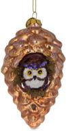 🦉 exquisite bestpysanky wise owl in pine cone glass christmas ornament: a majestic accent for festive décor! logo