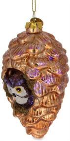 img 3 attached to 🦉 Exquisite BestPysanky Wise Owl in Pine Cone Glass Christmas Ornament: A Majestic Accent for Festive Décor!