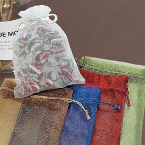 img 3 attached to Bulk Pack of 12 Medium Sheer Mesh Drawstring Gift Bags - Perfect for Gifting