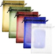 bulk pack of 12 medium sheer mesh drawstring gift bags - perfect for gifting logo