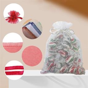 img 2 attached to Bulk Pack of 12 Medium Sheer Mesh Drawstring Gift Bags - Perfect for Gifting