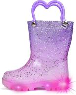 🌧️ dksuko toddler light up rain boots: водонепроницаемые резиновые сапоги с удобной ручкой для детей. логотип