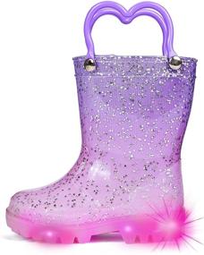 img 4 attached to 🌧️ DKSUKO Toddler Light Up Rain Boots: Водонепроницаемые резиновые сапоги с удобной ручкой для детей.