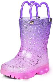 img 3 attached to 🌧️ DKSUKO Toddler Light Up Rain Boots: Водонепроницаемые резиновые сапоги с удобной ручкой для детей.