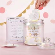 💍 kate aspen wedding wish jar with heart-shaped cards, iridescent design, guest book, one size, clear логотип