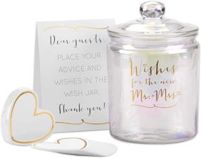 img 3 attached to 💍 Kate Aspen Wedding Wish Jar with Heart-Shaped Cards, Iridescent Design, Guest Book, One Size, Clear