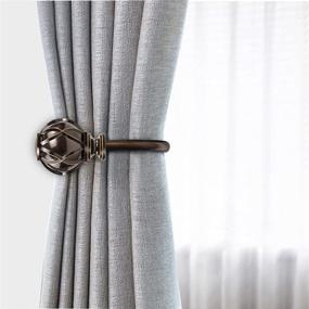 img 3 attached to KAMANINA Decorative Curtain Holdbacks with Netted Texture Finials, Antique Bronze - Set of 2 Packs