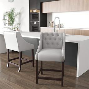 img 4 attached to 🪑 Modern White Leather Barstools 2-Pack by Taylor + Logan - Stylish and Comfortable for Residential Use