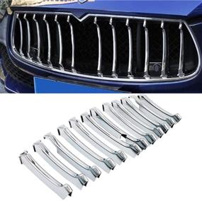 img 4 attached to 🚗 Chrome Trim for Maserati Ghibli 2013-2017 Front Grille Decorative Garnish Cover - 12PCS