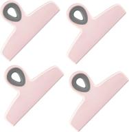 cook with color set of 4 large heavy duty bag clips - pink 5'' chip bag clips for air tight food storage - ideal for bread, snacks, and more logo