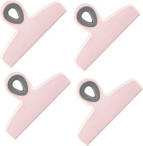 img 4 attached to Cook with Color Set of 4 Large Heavy Duty Bag Clips - Pink 5'' Chip Bag Clips for Air Tight Food Storage - Ideal for Bread, Snacks, and More