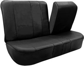 img 1 attached to 🚗 FH Group PU002BLACK013 Split Bench Faux Leather Car Seat Cover in Black - Ideal for Split Bench Seating