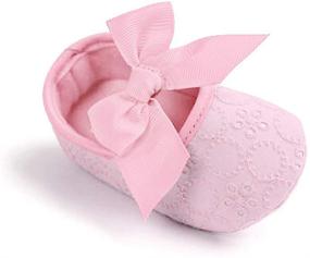 img 1 attached to 👶 Soft Sole Cloth Crib Shoes Sneaker for Baby Girls with Princess Bowknot