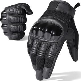 img 4 attached to 🧤 WPTCAL Men's Tactical Touchscreen Full Finger Motorcycle Gloves - Artificial Leather Gloves for Optimal Performance and Style