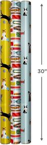img 2 attached to 🐶 Hallmark All Occasion Reversible Wrapping Paper - Dogs and Cats (3-Pack: 75 sq. ft. total) for Birthdays, Baby Showers, Christmas, Valentine's Day, and More