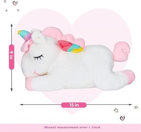 img 2 attached to 🦄 Athoinsu White Stuffed Unicorn Pillow: Soft Plush, Rainbow Horn & Wings – Perfect Birthday Gift for Girls Toddlers (15.5'')