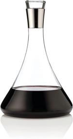 img 4 attached to 🍷 Lead-Free Crystal Wine Decanter with Chrome Trim, Modern Design – Perfect for Red Wine, White Wine, Liquor – Stunning Gift – Set of 1