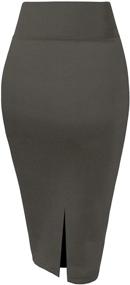 img 1 attached to 👗 H&C Women Premium USA-made Ponte Stretch Pencil Skirt for Office, Below Knee Length and Nylon Fabric