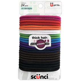 img 4 attached to Scunci No Damage Thick Hair Elastics, 24-Count - Effortless Beauty for SEO