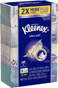 img 1 attached to 🧻 Kleenex Ultra Soft Facial Tissue Regular 480 Count (4-Pack) - 3-Ply, White, Soft & Gentle