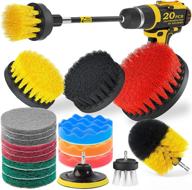 holikme 20-piece drill brush attachments set with scrub pads, sponge, buffing pads, and power scrubber brush - extended long attachment included, car polishing pad kit логотип