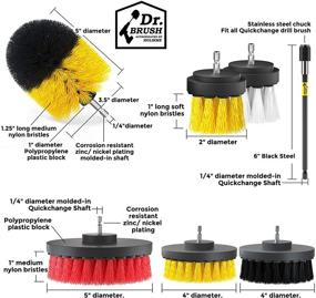 img 1 attached to Holikme 20-Piece Drill Brush Attachments Set with Scrub Pads, Sponge, Buffing Pads, and Power Scrubber Brush - Extended Long Attachment Included, Car Polishing Pad Kit