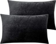 🖤 ntbay velvet zippered queen pillowcases, 2 pack – soft, cozy luxury solid color pillow cases, 20 x 30 inches, black logo