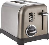 🍞 классический металлический тостер cuisinart cpt-160bks, 2-ячеечный, черная нержавеющая сталь: элегантное и эффективное устройство для поджаривания. логотип