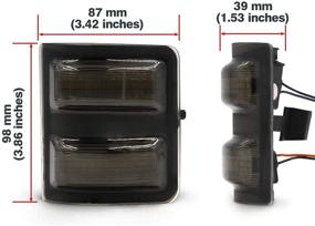 img 1 attached to 🚦 2008-2016 F250 F350 F450 F550 Super Duty LED Side Mirror Marker Lights - White Running Lights with Amber Turn Signal Switchback Smoked Lens