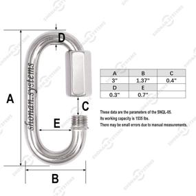 img 3 attached to 💪 SHONAN 3 Inch Stainless Steel Chain Quick Links 4 Pack - Secure Carabiners for Heavy Duty Lifting, Trailer Connector - 1535 Lbs Capacity
