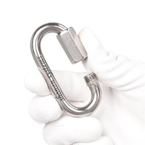 img 2 attached to 💪 SHONAN 3 Inch Stainless Steel Chain Quick Links 4 Pack - Secure Carabiners for Heavy Duty Lifting, Trailer Connector - 1535 Lbs Capacity