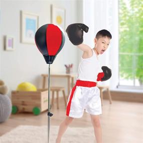 img 2 attached to 🥊 Ultimate Protocol Punching Bag with Stand & Boxing Gloves - Adjustable Height for Adults & Kids