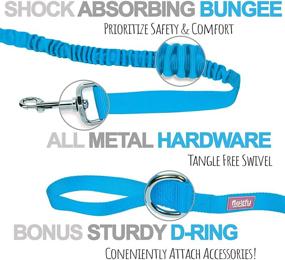 img 1 attached to Floofy Pet Supplies - Dog Training Leash with Shock Absorbing Bungee - 50ft Obedience Recall Agility Lead - 1 Inch Nylon