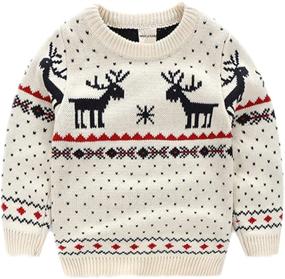 img 4 attached to 🧥 MULLSAN Children's Fireplace Sweater: Stylish Christmas Clothing for Boys