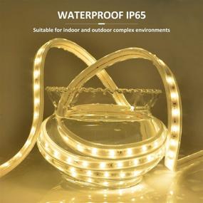 img 3 attached to 🌟 900 LED 50ft Indoor Outdoor Waterproof Warm White Rope Lights - Connectable Flex Decorative Strip Lighting for Bedroom Garden Patio Ceiling, 3000K, 110V Plug-in Tape