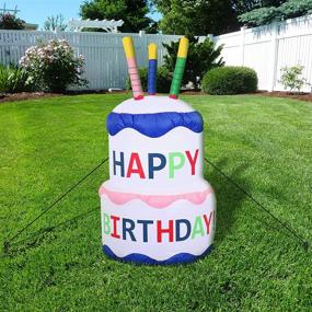 img 3 attached to 🎂 Sunnydaze 4-Foot Happy Birthday Cake Inflatable Outdoor Decoration - Enhance Your Party Celebration with LED Lights and Fan Blower - Ideal Blow-Up Yard and Garden Decor