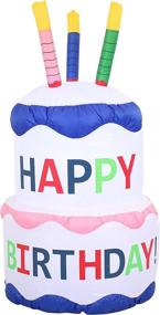 img 4 attached to 🎂 Sunnydaze 4-Foot Happy Birthday Cake Inflatable Outdoor Decoration - Enhance Your Party Celebration with LED Lights and Fan Blower - Ideal Blow-Up Yard and Garden Decor