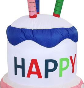 img 1 attached to 🎂 Sunnydaze 4-Foot Happy Birthday Cake Inflatable Outdoor Decoration - Enhance Your Party Celebration with LED Lights and Fan Blower - Ideal Blow-Up Yard and Garden Decor
