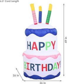 img 2 attached to 🎂 Sunnydaze 4-Foot Happy Birthday Cake Inflatable Outdoor Decoration - Enhance Your Party Celebration with LED Lights and Fan Blower - Ideal Blow-Up Yard and Garden Decor