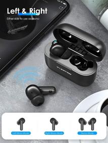 img 3 attached to 🎧 Наушники Lention T2 TWS True Wireless с активным шумоподавлением и беспроводным зарядным кейсом - воспроизведение 20 часов, защита от воды IPX4, Bluetooth 5.1, сенсорное управление (черный)