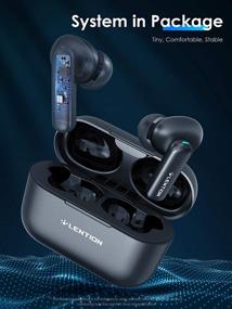 img 2 attached to 🎧 Lention T2 TWS True Wireless Earbuds with Active Noise Canceling & Wireless Charging Case - 20 Hours Playback, IPX4 Waterproof, Bluetooth 5.1, Touch Control (Black)