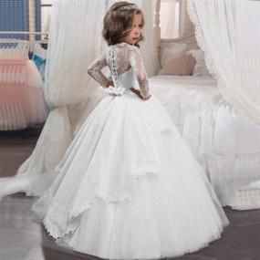 img 2 attached to 👗 Classic Communion Dresses with Sleeves - A Stunning Collection of Pageant Girls' Clothing