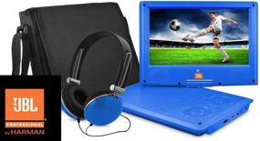 img 4 attached to 📀 Ematic Portable DVD Player: JBL Audio, 7-Inch Swivel Screen, Headphones, Travel Bag - Blue