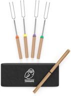 🍢 tooglbox - 4 piece 32 inch marshmallow roasting stick set - telescoping stainless steel cookware - forks for smores & hot dogs - bonus 20 bamboo skewers, bag (4) logo