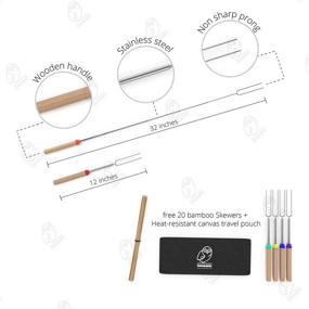 img 2 attached to 🍢 TooglBox - 4 Piece 32 Inch Marshmallow Roasting Stick Set - Telescoping Stainless Steel Cookware - Forks for Smores & Hot Dogs - Bonus 20 Bamboo Skewers, Bag (4)