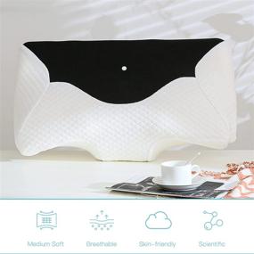 img 3 attached to Подушка L LOVSOUL с памятью Memory Foam - ортопедическая контурная подушка для облегчения боли в шее и поддержки шейного отдела - эргономичная подушка для спящих на боку, спине и животе.