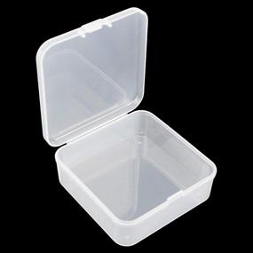 img 3 attached to 📦 Goodma Square Mini Clear Plastic Organizer Storage Boxes (12 pieces) - Ideal for Small Items and Craft Projects (3.74 x 3.74 x 1.38 inch)