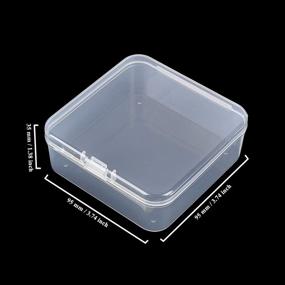 img 2 attached to 📦 Goodma Square Mini Clear Plastic Organizer Storage Boxes (12 pieces) - Ideal for Small Items and Craft Projects (3.74 x 3.74 x 1.38 inch)