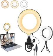 🌟 enhance your video calls and content creation with the ring light with stand - 6.3'' video conference lighting kit featuring 3 light modes & 10 brightness levels for computer, laptop, live streaming, youtube, and tiktok! logo